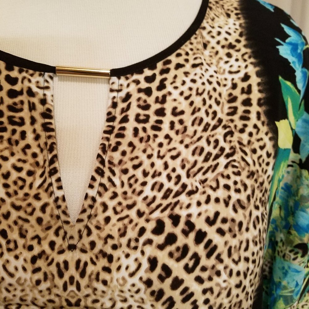 Dana Buchman coverup leopard flower print NWOT M - Picture 3 of 7
